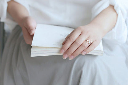 Floral Open Silver Sterling Ring 925