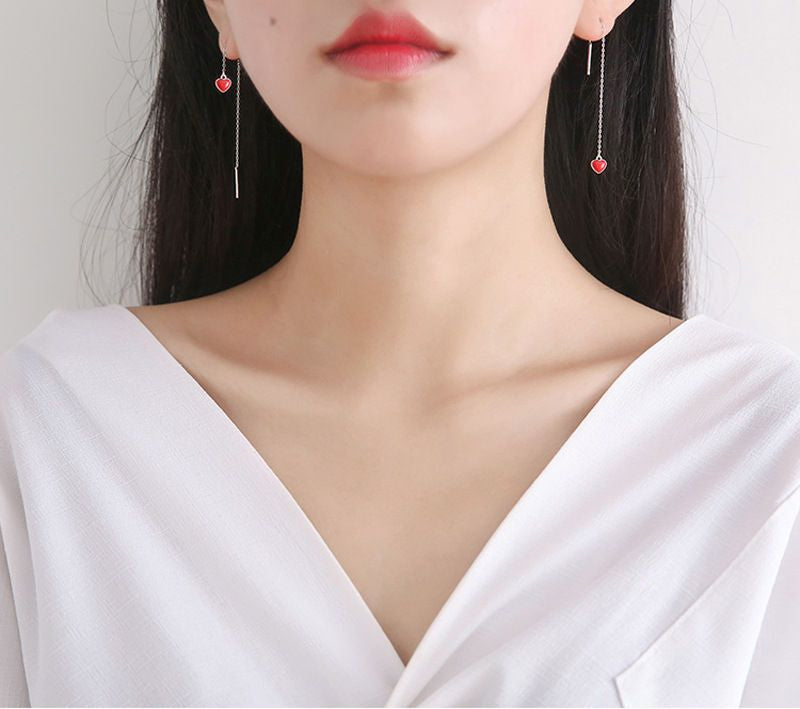 925 Sterling Silver Earring Heart Drop