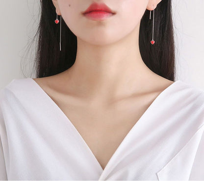 925 Sterling Silver Earring Heart Drop