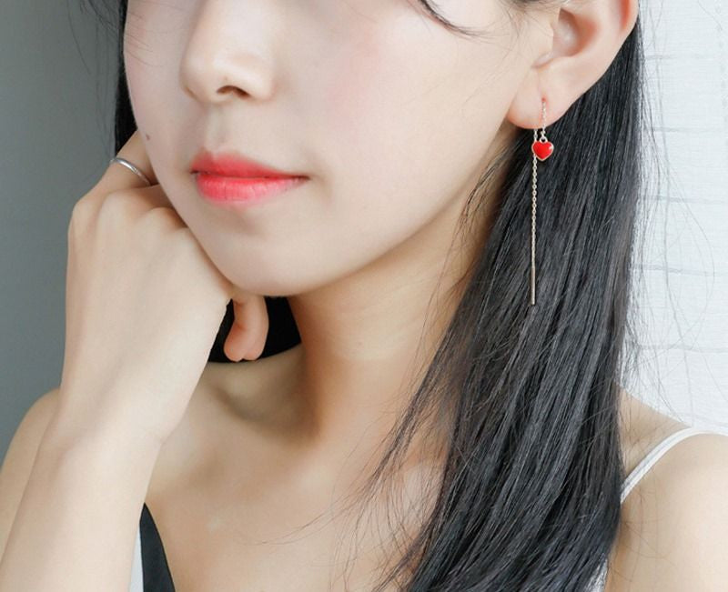 925 Sterling Silver Earring Heart Drop