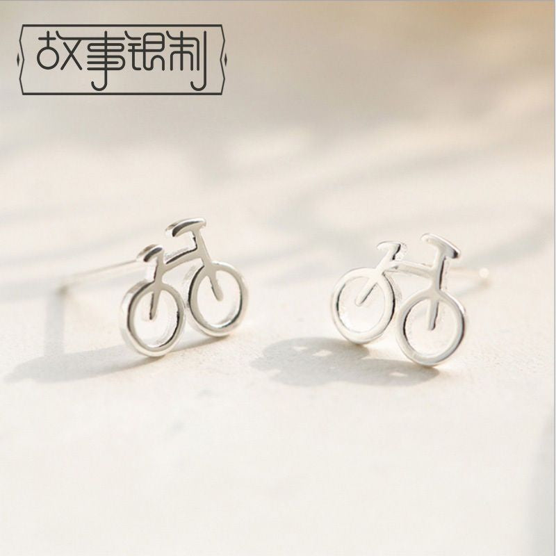 925 Earring Silver Sterling Bicycle