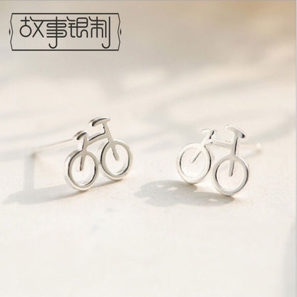 925 Earring Silver Sterling Bicycle