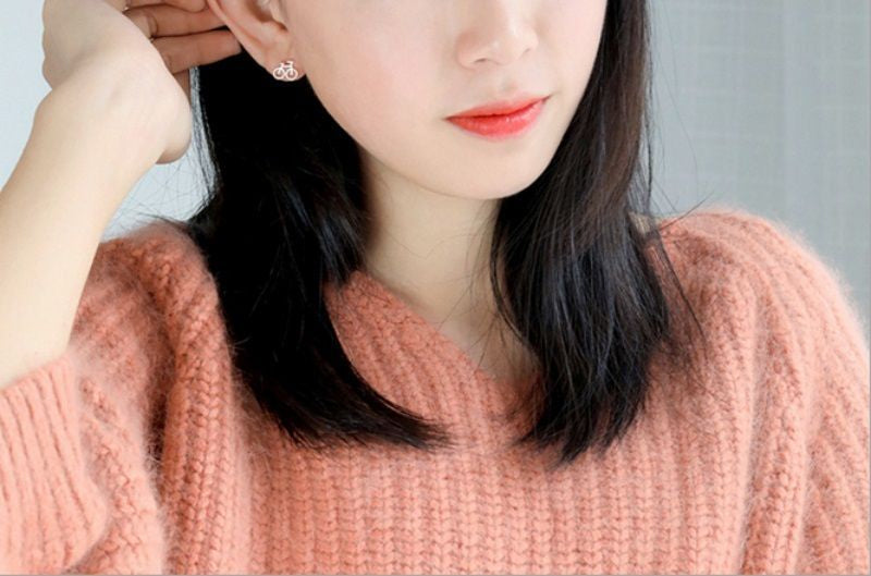 925 Earring Silver Sterling Bicycle