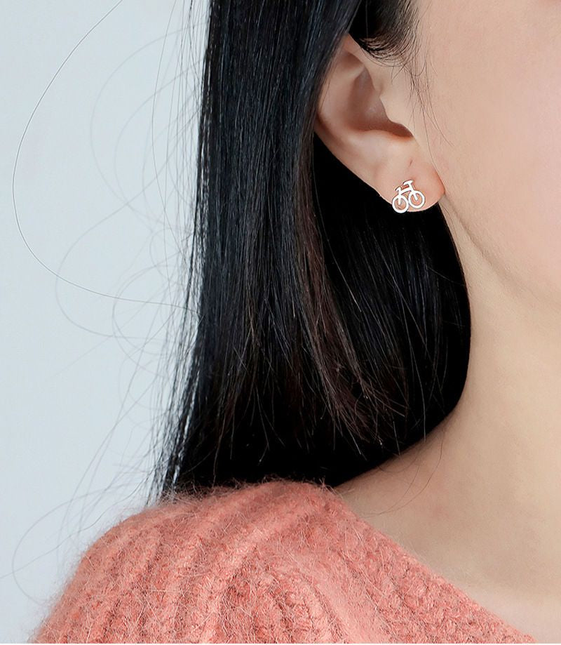 925 Earring Silver Sterling Bicycle