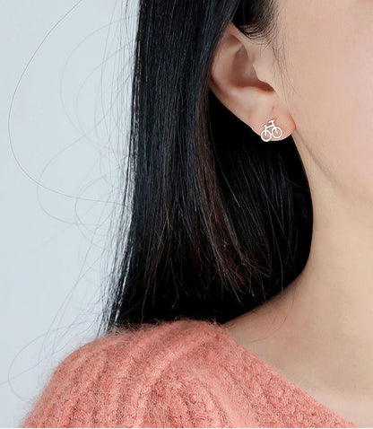 925 Earring Silver Sterling Bicycle