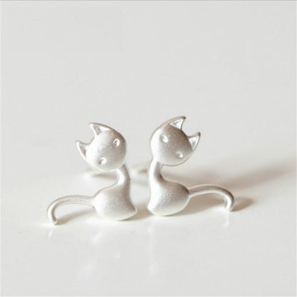 925 Silver Cat Earring Sterling