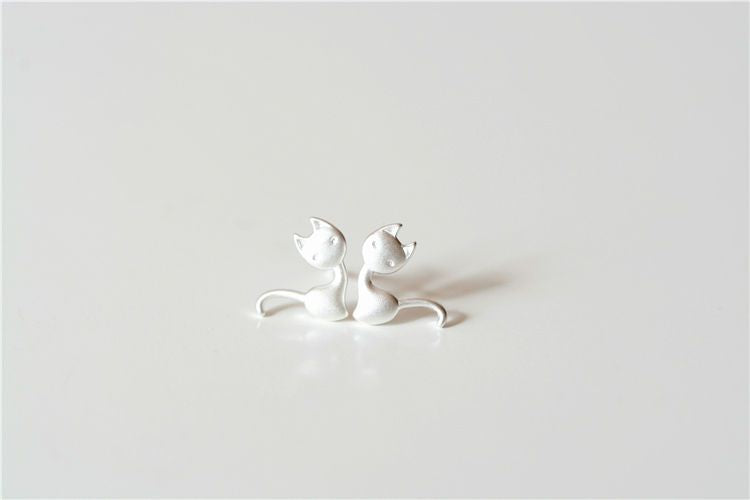 925 Silver Cat Earring Sterling