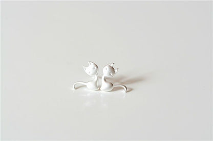 925 Silver Cat Earring Sterling