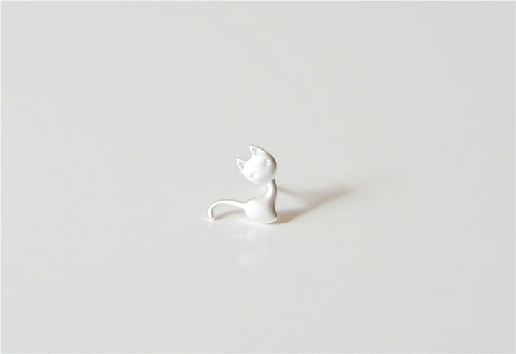 925 Silver Cat Earring Sterling