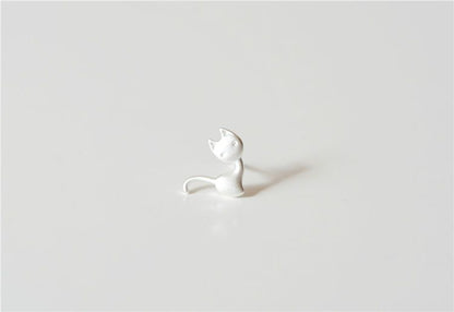 925 Silver Cat Earring Sterling