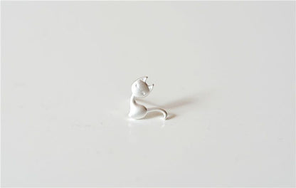 925 Silver Cat Earring Sterling