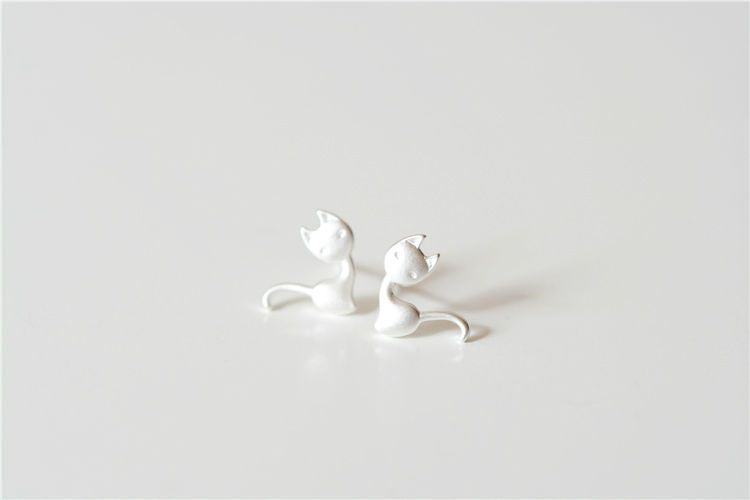 925 Silver Cat Earring Sterling