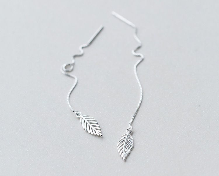 Leaf 925 Drop Silver Sterling Earring