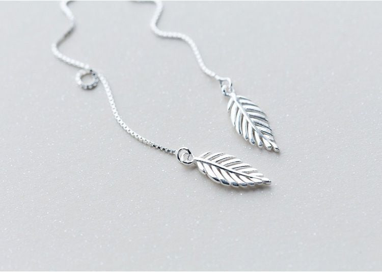 Leaf 925 Drop Silver Sterling Earring
