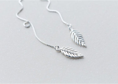 Leaf 925 Drop Silver Sterling Earring