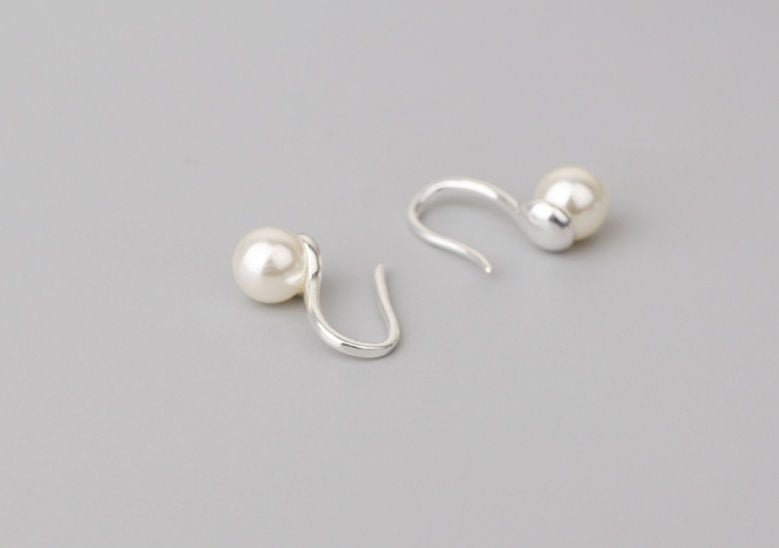925 Pearl Silver Faux Earring Sterling
