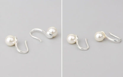 925 Pearl Silver Faux Earring Sterling