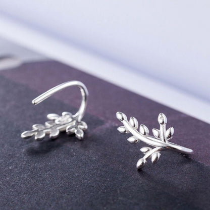Earring Silver Leaf Sterling 925