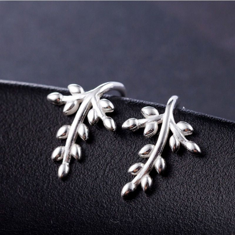 Earring Silver Leaf Sterling 925