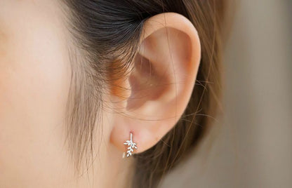 Earring Silver Leaf Sterling 925