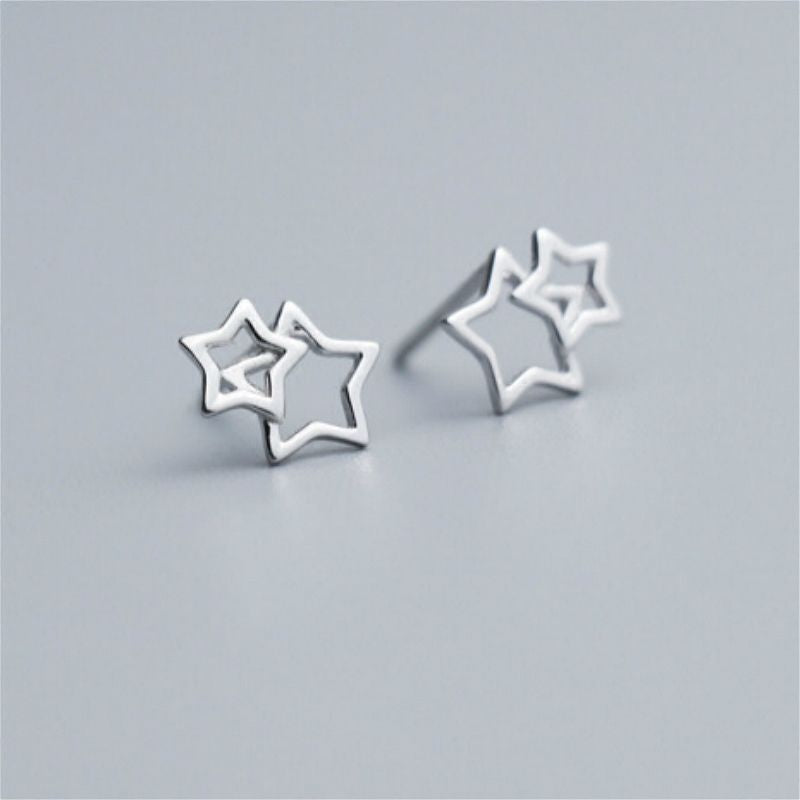 Star Sterling Double Silver 925 Earring
