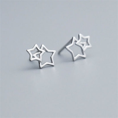Star Sterling Double Silver 925 Earring