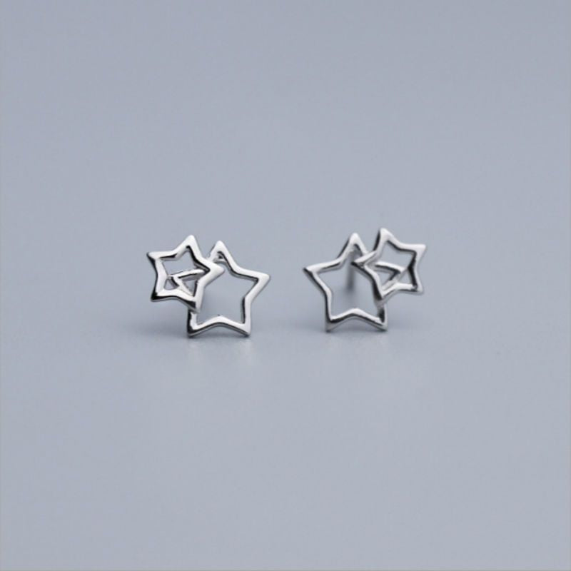 Star Sterling Double Silver 925 Earring