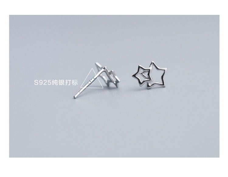 Star Sterling Double Silver 925 Earring