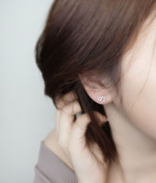 Star Sterling Double Silver 925 Earring