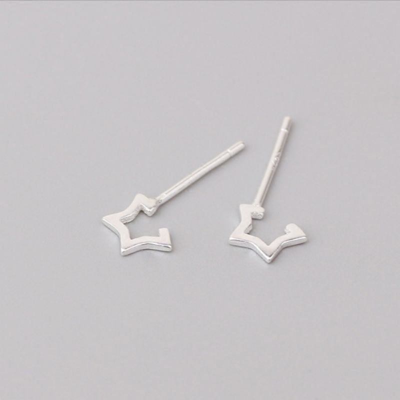 Earring Star Sterling Open 925 Silver