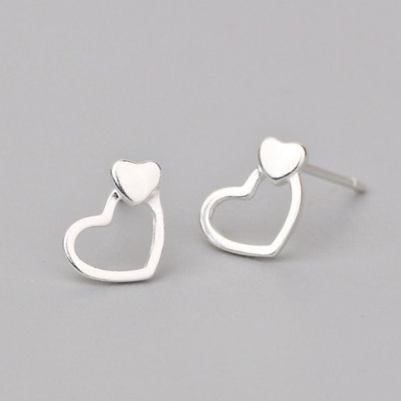 Sterling Silver Earring Heart 925