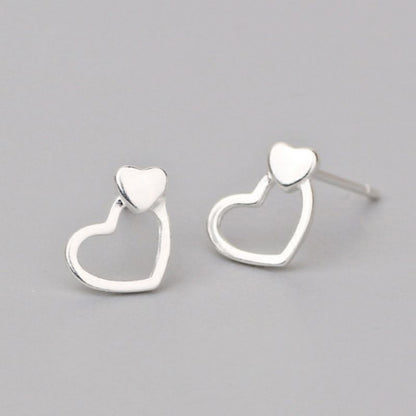 Sterling Silver Earring Heart 925