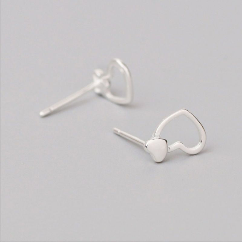 Sterling Silver Earring Heart 925