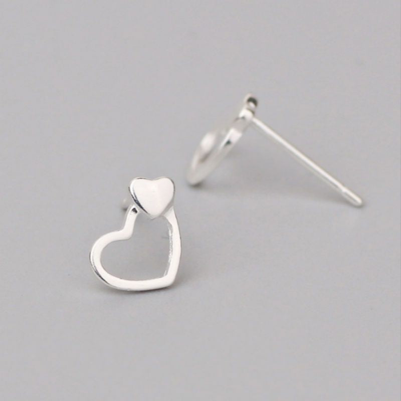 Sterling Silver Earring Heart 925