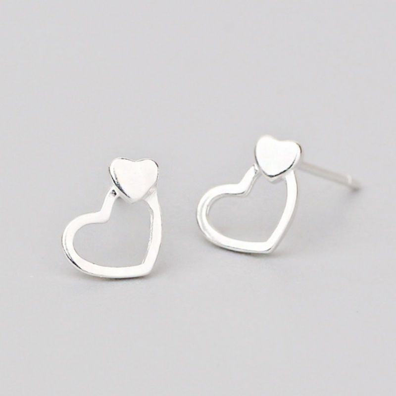 Sterling Silver Earring Heart 925