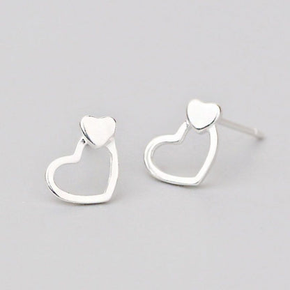 Sterling Silver Earring Heart 925