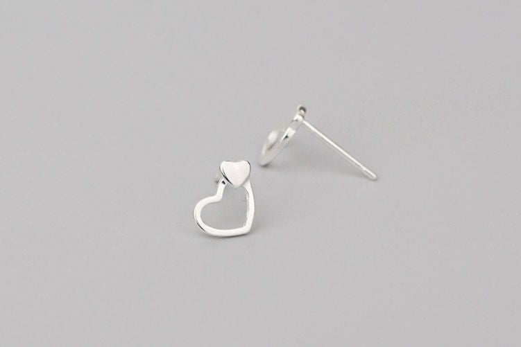 Sterling Silver Earring Heart 925