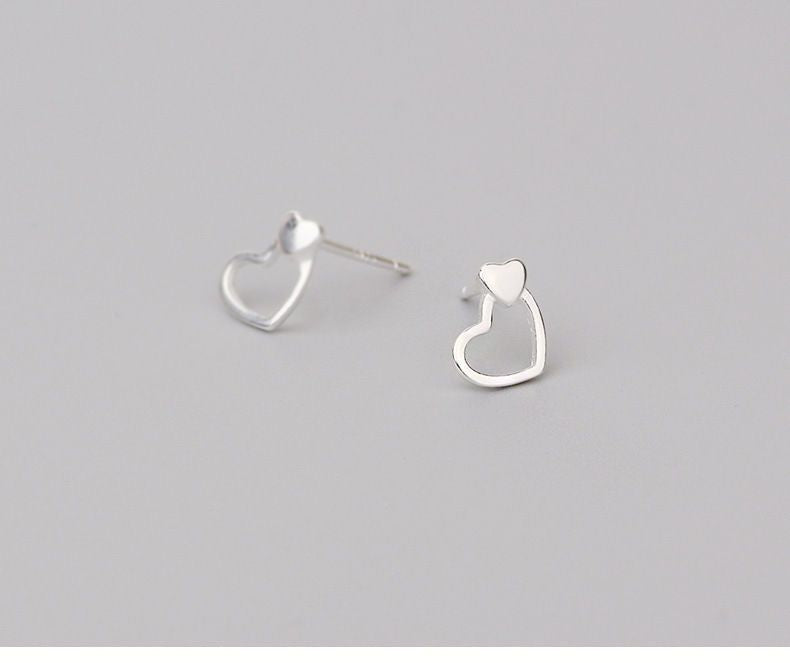 Sterling Silver Earring Heart 925