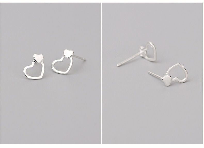 Sterling Silver Earring Heart 925