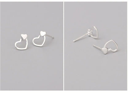 Sterling Silver Earring Heart 925