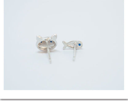 Cat 925 Fish Silver Non-matching Earring and Sterling