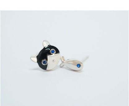 Cat 925 Fish Silver Non-matching Earring and Sterling