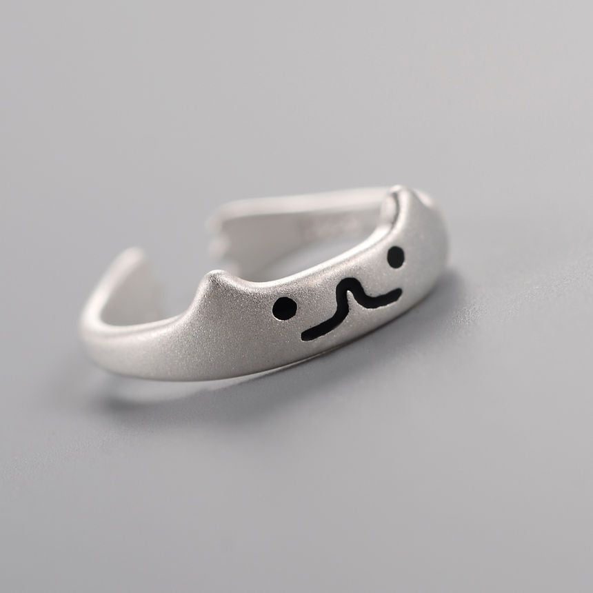 925 Sterling Silver Ring Cat Open