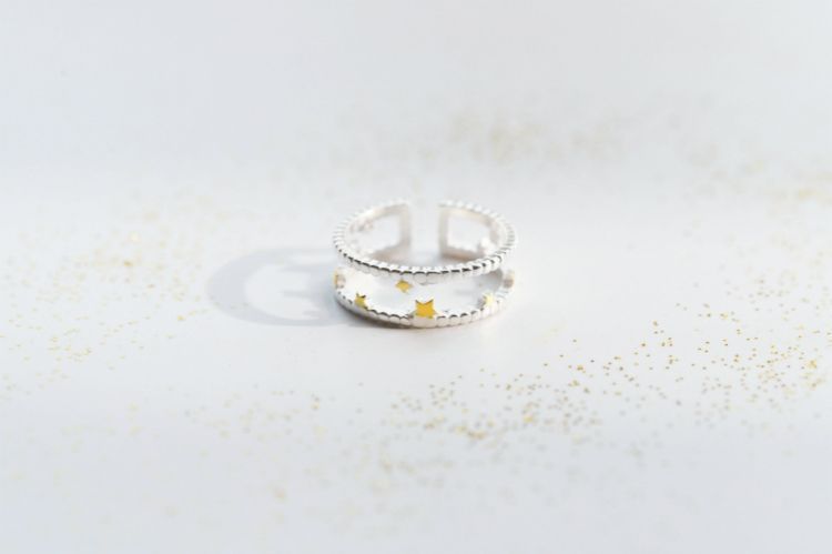 Sterling Layered Silver Star Ring Open