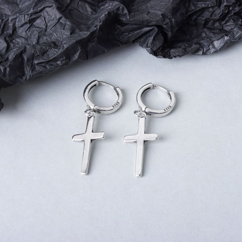 Dangle Silver Cross Earring Sterling