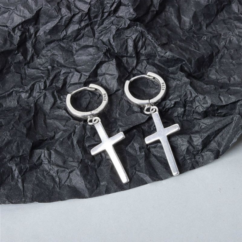 Dangle Silver Cross Earring Sterling