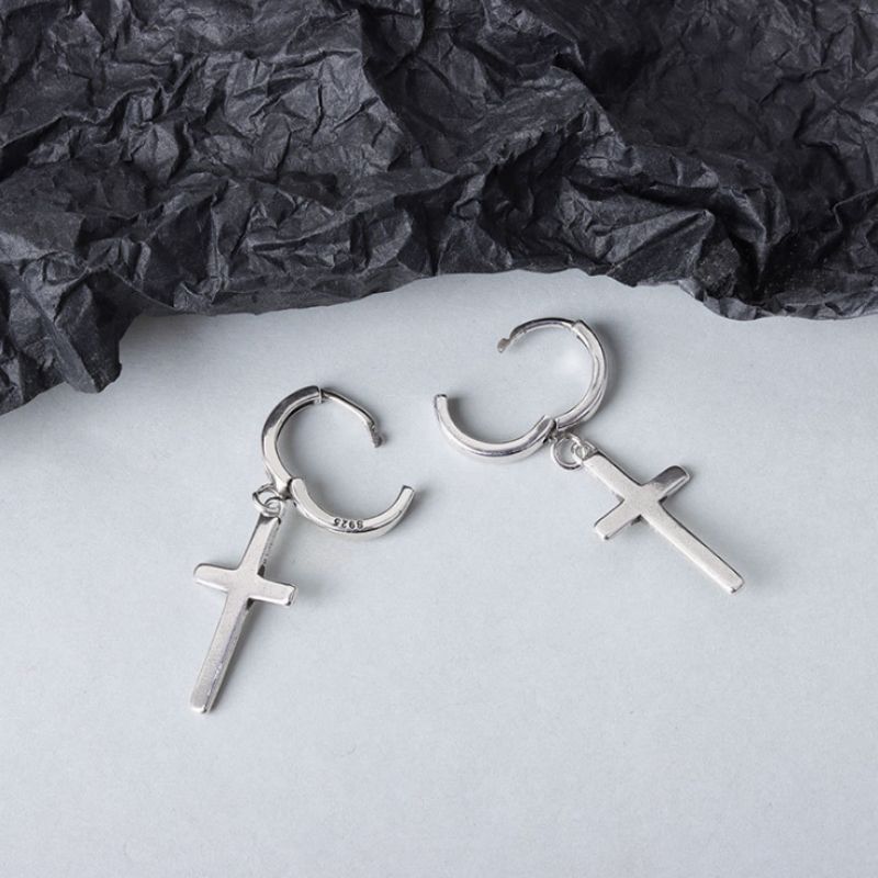 Dangle Silver Cross Earring Sterling