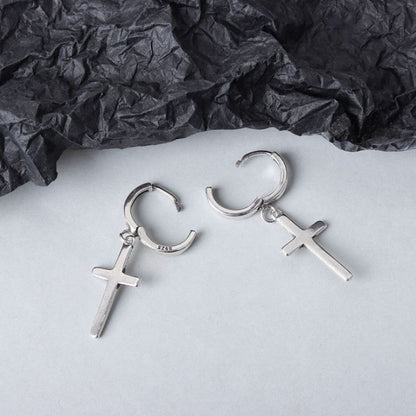 Dangle Silver Cross Earring Sterling