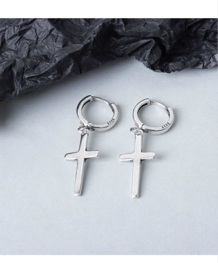 Dangle Silver Cross Earring Sterling