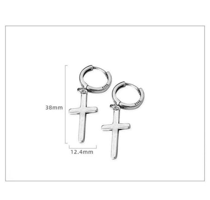 Dangle Silver Cross Earring Sterling